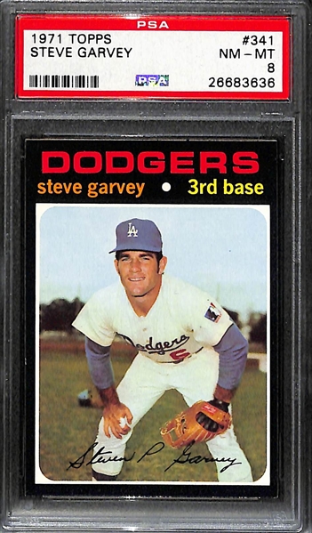1971 Topps Steve Garvey Rookie Card #341 - Graded PSA 8